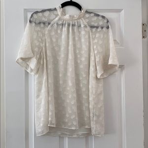 Anthropologie s/s sheer blouse w cloud embossed